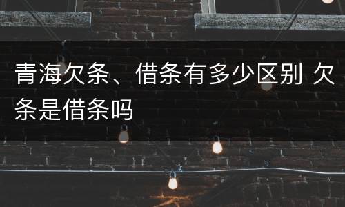 青海欠条、借条有多少区别 欠条是借条吗