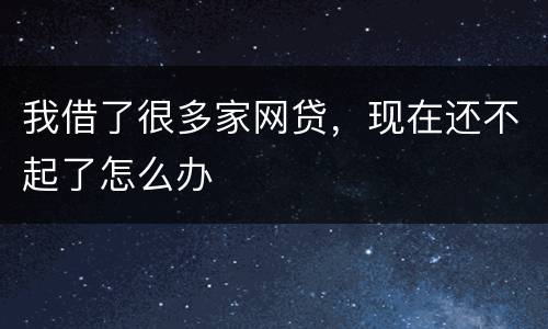 我借了很多家网贷，现在还不起了怎么办