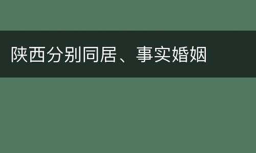 陕西分别同居、事实婚姻