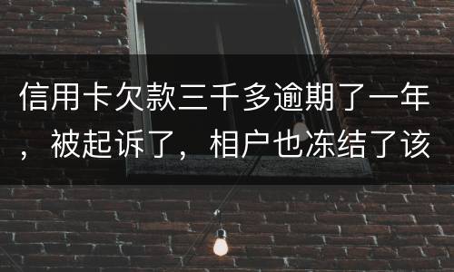 信用卡欠款三千多逾期了一年，被起诉了，相户也冻结了该如何办