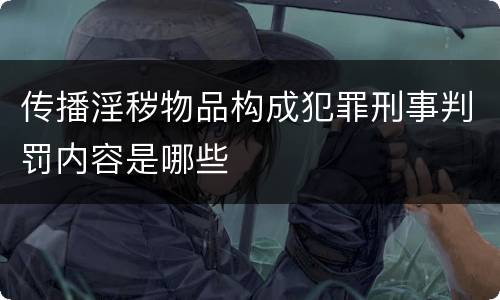 传播淫秽物品构成犯罪刑事判罚内容是哪些