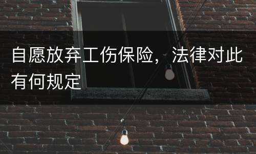 自愿放弃工伤保险，法律对此有何规定