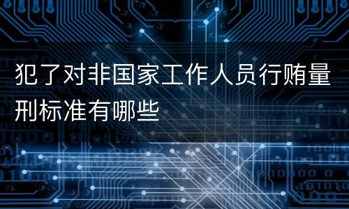 犯了对非国家工作人员行贿量刑标准有哪些