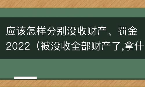 应该怎样分别没收财产、罚金2022（被没收全部财产了,拿什么交罚金）