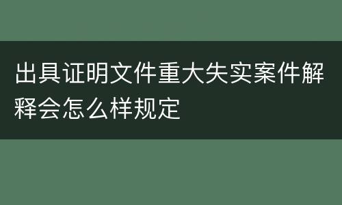 出具证明文件重大失实案件解释会怎么样规定