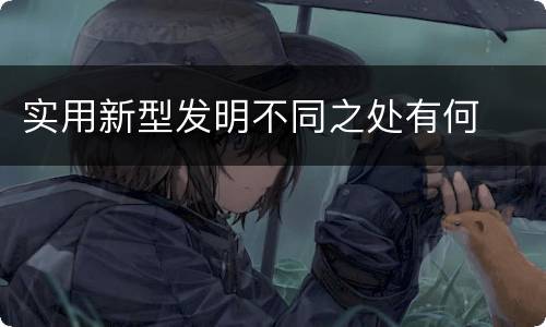 实用新型发明不同之处有何