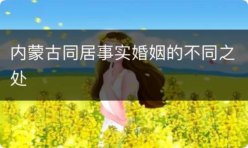 内蒙古同居事实婚姻的不同之处