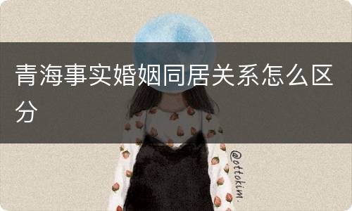 青海事实婚姻同居关系怎么区分