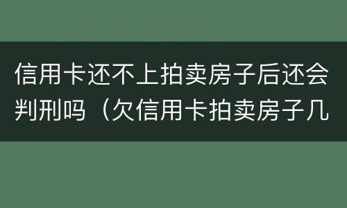 信用卡还不上拍卖房子后还会判刑吗（欠信用卡拍卖房子几率大吗）