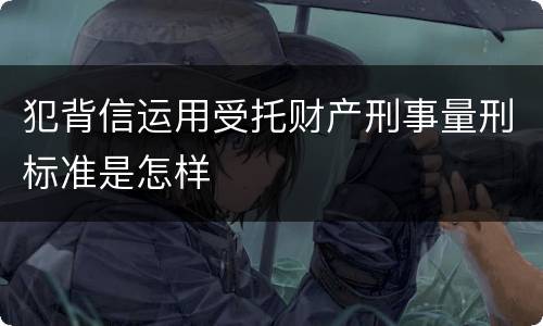 犯背信运用受托财产刑事量刑标准是怎样