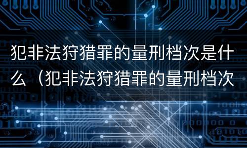 犯非法狩猎罪的量刑档次是什么（犯非法狩猎罪的量刑档次是什么级别）