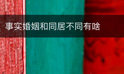 事实婚姻和同居不同有啥