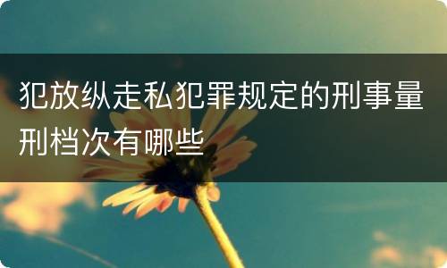 犯放纵走私犯罪规定的刑事量刑档次有哪些