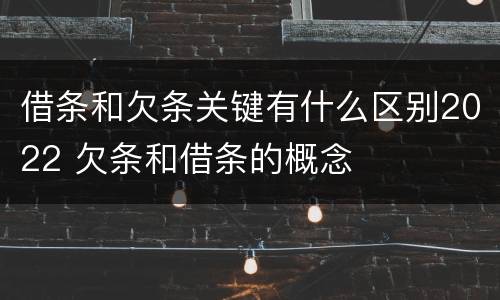 借条和欠条关键有什么区别2022 欠条和借条的概念