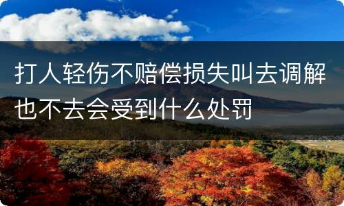打人轻伤不赔偿损失叫去调解也不去会受到什么处罚