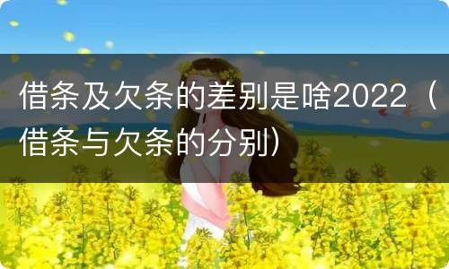 借条及欠条的差别是啥2022（借条与欠条的分别）