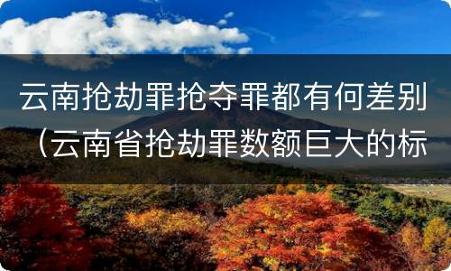 云南抢劫罪抢夺罪都有何差别（云南省抢劫罪数额巨大的标准）