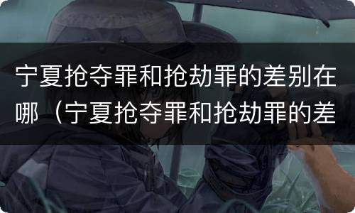宁夏抢夺罪和抢劫罪的差别在哪（宁夏抢夺罪和抢劫罪的差别在哪查）
