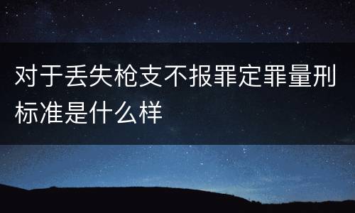 对于丢失枪支不报罪定罪量刑标准是什么样
