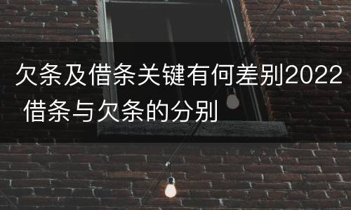 欠条及借条关键有何差别2022 借条与欠条的分别