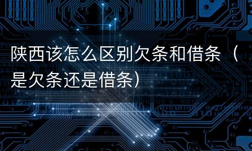 陕西该怎么区别欠条和借条（是欠条还是借条）