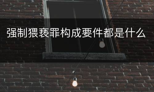 强制猥亵罪构成要件都是什么