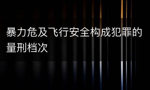 暴力危及飞行安全构成犯罪的量刑档次