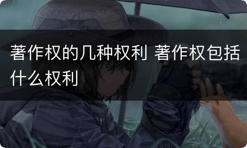 著作权的几种权利 著作权包括什么权利