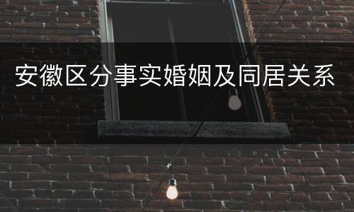 安徽区分事实婚姻及同居关系