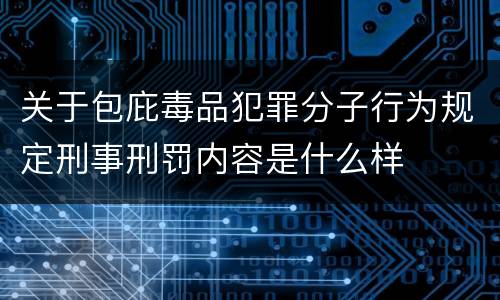 关于包庇毒品犯罪分子行为规定刑事刑罚内容是什么样