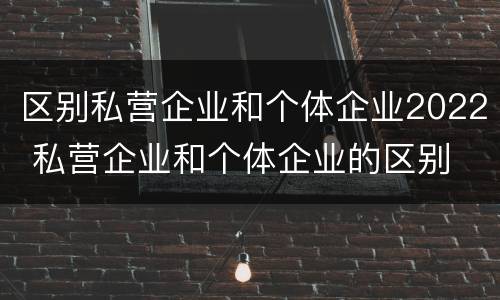 区别私营企业和个体企业2022 私营企业和个体企业的区别