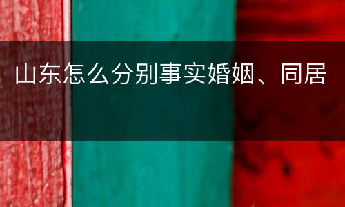 山东怎么分别事实婚姻、同居