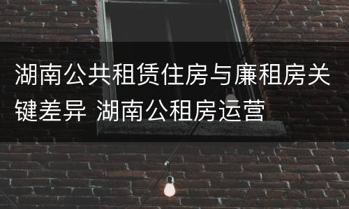 湖南公共租赁住房与廉租房关键差异 湖南公租房运营