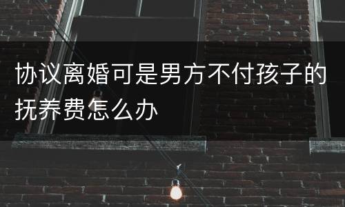 协议离婚可是男方不付孩子的抚养费怎么办