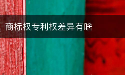 商标权专利权差异有啥