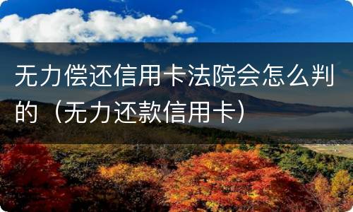 无力偿还信用卡法院会怎么判的（无力还款信用卡）