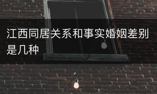 江西同居关系和事实婚姻差别是几种