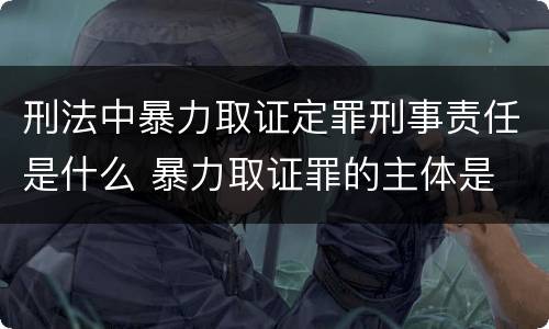 刑法中暴力取证定罪刑事责任是什么 暴力取证罪的主体是