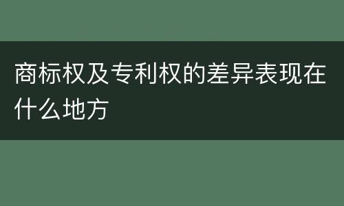 商标权及专利权的差异表现在什么地方