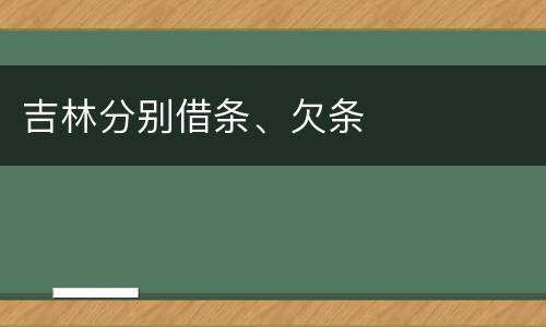 吉林分别借条、欠条