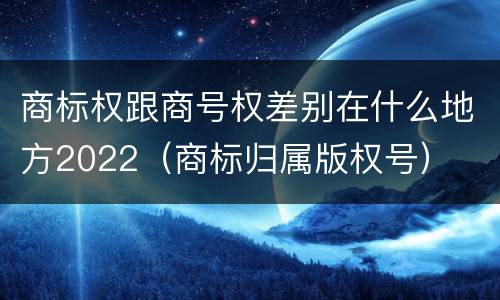 商标权跟商号权差别在什么地方2022（商标归属版权号）