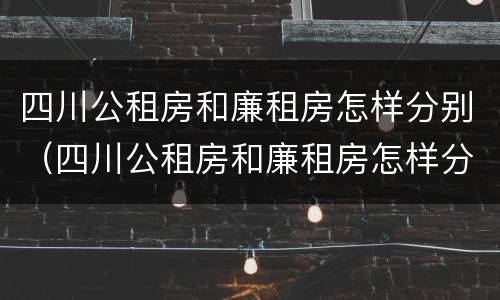 四川公租房和廉租房怎样分别（四川公租房和廉租房怎样分别出租）