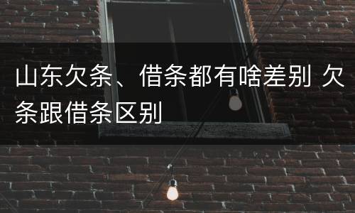 山东欠条、借条都有啥差别 欠条跟借条区别