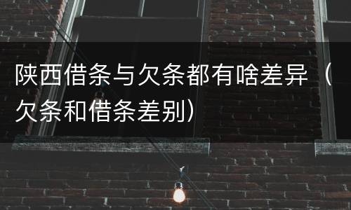 陕西借条与欠条都有啥差异（欠条和借条差别）