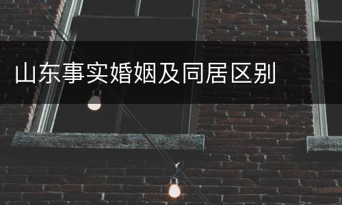 山东事实婚姻及同居区别