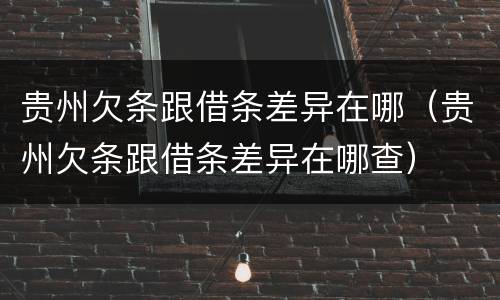 贵州欠条跟借条差异在哪（贵州欠条跟借条差异在哪查）