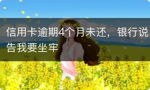 信用卡逾期4个月未还，银行说告我要坐牢