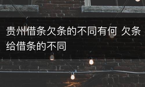 贵州借条欠条的不同有何 欠条给借条的不同