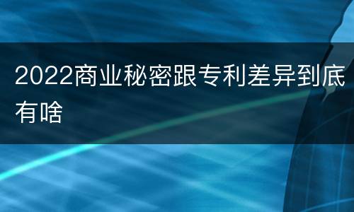 2022商业秘密跟专利差异到底有啥