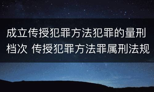 成立传授犯罪方法犯罪的量刑档次 传授犯罪方法罪属刑法规定的